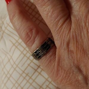 Stacked Silver and Black Band Ring